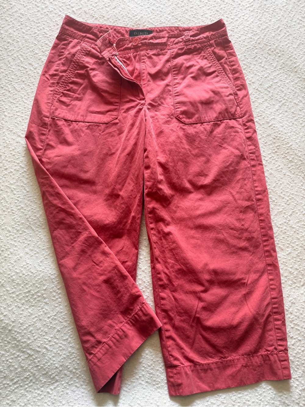 Talbots light red Capris with Front Patch Pockets